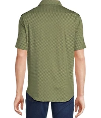 Cremieux Blue Label Stretch Jersey Allover Print Short Sleeve Coatfront Shirt