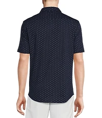 Cremieux Blue Label Stretch Jersey Geo Printed Short Sleeve Coatfront Shirt
