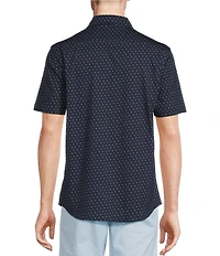 Cremieux Blue Label Stretch Jersey Printed Short Sleeve Coatfront Shirt