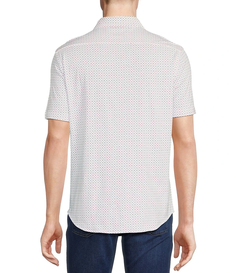 Cremieux Blue Label Stretch Jersey Printed Short Sleeve Coatfront Shirt