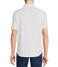 Cremieux Blue Label Stretch Jersey Printed Short Sleeve Coatfront Shirt