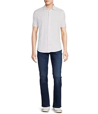 Cremieux Blue Label Stretch Jersey Printed Short Sleeve Coatfront Shirt
