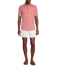 Cremieux Blue Label Stretch Jersey Solid Short Sleeve Coatfront Shirt