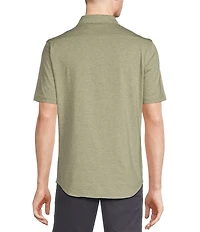 Cremieux Blue Label Stretch Jersey Solid Short Sleeve Coatfront Shirt