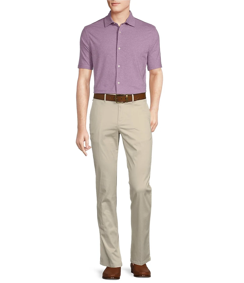 Cremieux Blue Label Stretch Jersey Solid Short Sleeve Coatfront Shirt
