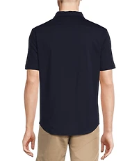 Cremieux Blue Label Stretch Jersey Solid Short Sleeve Coatfront Shirt