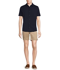 Cremieux Blue Label Stretch Jersey Solid Short Sleeve Coatfront Shirt