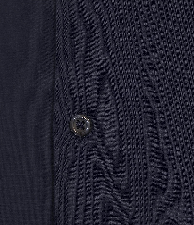 Cremieux Blue Label Stretch Jersey Solid Short Sleeve Coatfront Shirt