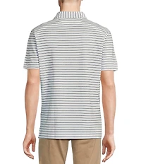 Cremieux Blue Label Stripe Interlock Short Sleeve Polo Shirt