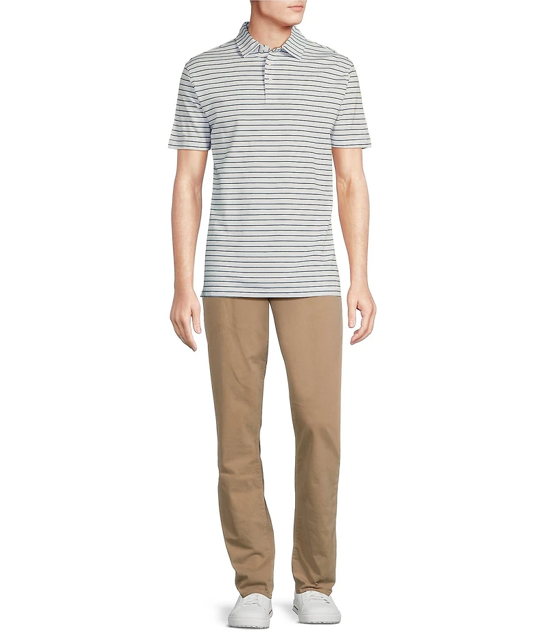 Cremieux Blue Label Stripe Interlock Short Sleeve Polo Shirt