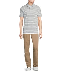 Cremieux Blue Label Stripe Interlock Short Sleeve Polo Shirt