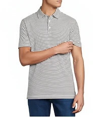 Cremieux Blue Label Stripe Jersey Short Sleeve Polo Shirt