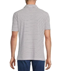 Cremieux Blue Label Stripe Jersey Short Sleeve Polo Shirt