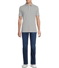 Cremieux Blue Label Stripe Jersey Short Sleeve Polo Shirt