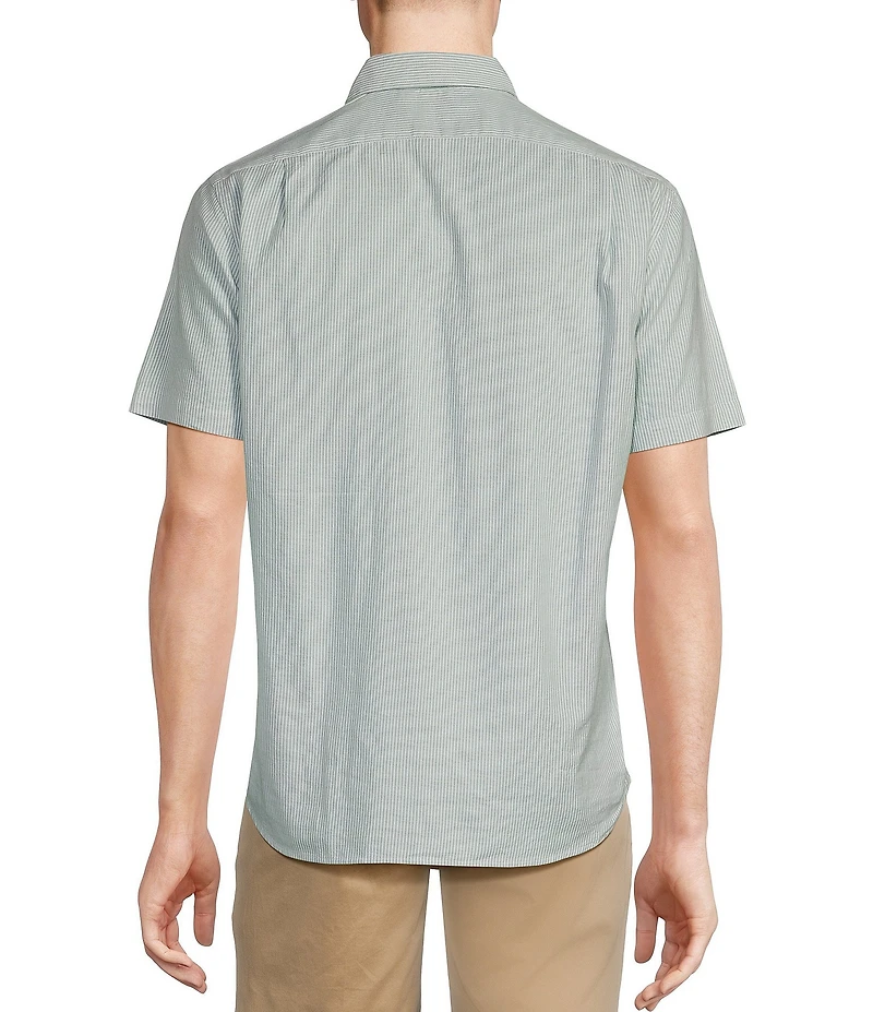 Cremieux Blue Label Stripe Lightweight Oxford Short Sleeve Woven Shirt