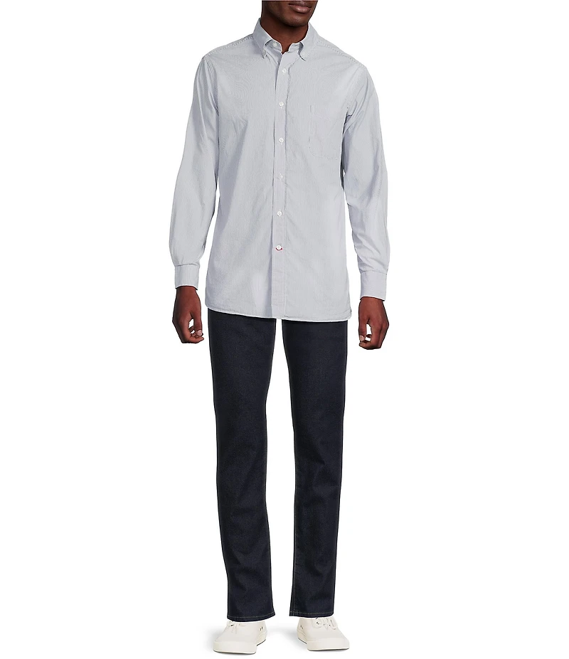 Cremieux Blue Label Stripe Poplin Long Sleeve Woven Shirt