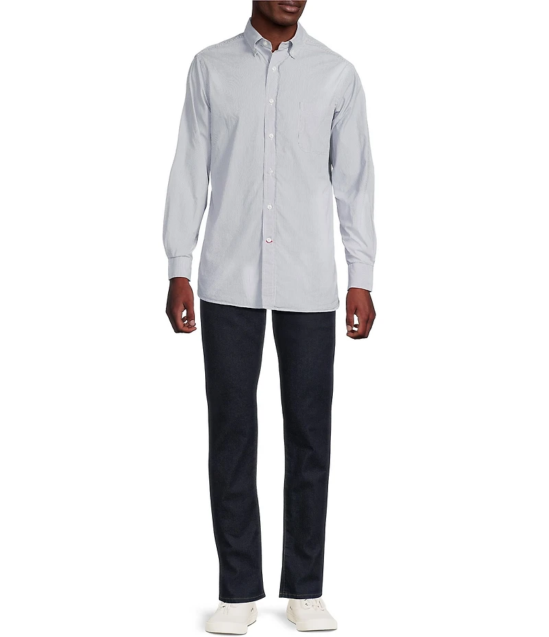 Cremieux Blue Label Stripe Poplin Long Sleeve Woven Shirt