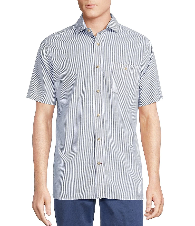 Cremieux Blue Label Stripe Short Sleeve Woven Shirt