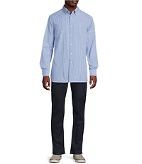 Cremieux Blue Label Striped Poplin Long Sleeve Woven Shirt