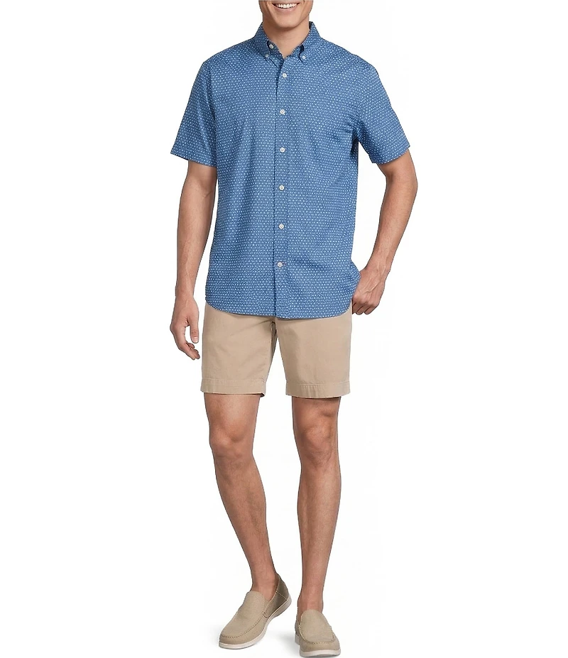 Cremieux Blue Label Supima Diamond Print Short Sleeve Woven Shirt