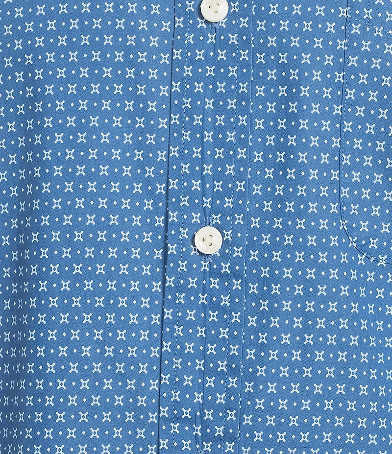 Cremieux Blue Label Supima Diamond Print Short Sleeve Woven Shirt