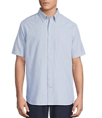 Cremieux Blue Label Supima Oxford Stripe Short Sleeve Woven Shirt