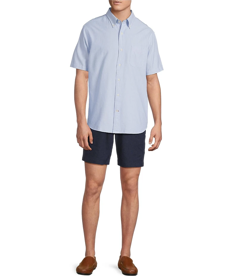 Cremieux Blue Label Supima Oxford Stripe Short Sleeve Woven Shirt