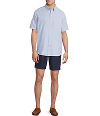 Cremieux Blue Label Supima Oxford Stripe Short Sleeve Woven Shirt