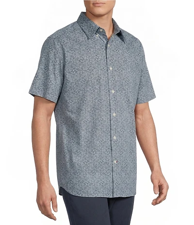 Cremieux Blue Label Supima Poplin Floral Print Short Sleeve Woven Shirt