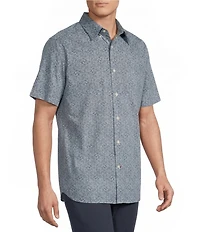 Cremieux Blue Label Supima Poplin Floral Print Short Sleeve Woven Shirt
