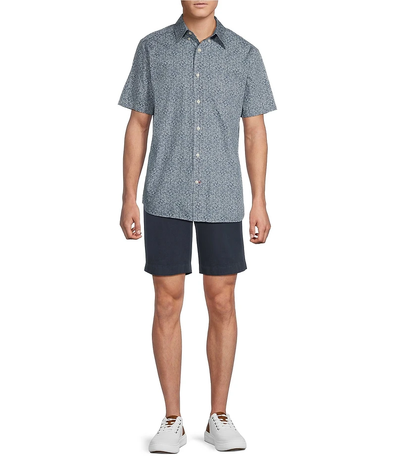 Cremieux Blue Label Supima Poplin Floral Print Short Sleeve Woven Shirt