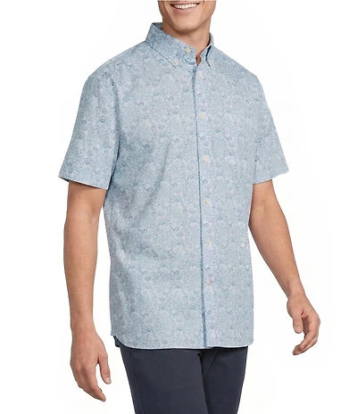 Cremieux Blue Label Supima Poplin Paisley Print Short Sleeve Woven Shirt