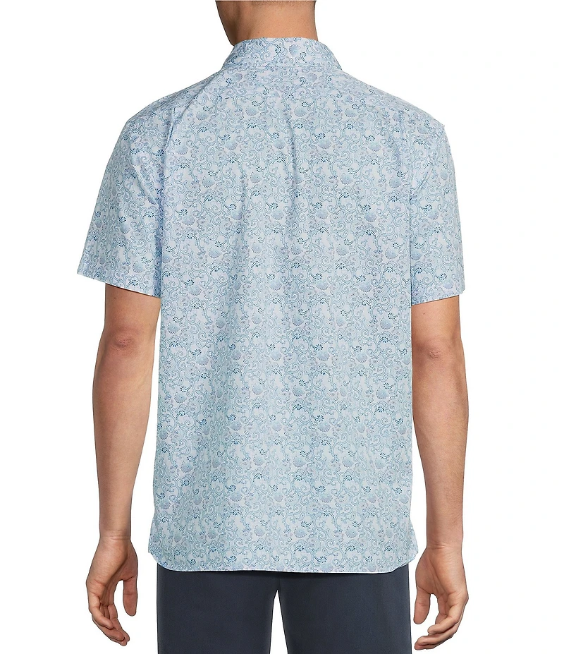 Cremieux Blue Label Supima Poplin Paisley Print Short Sleeve Woven Shirt