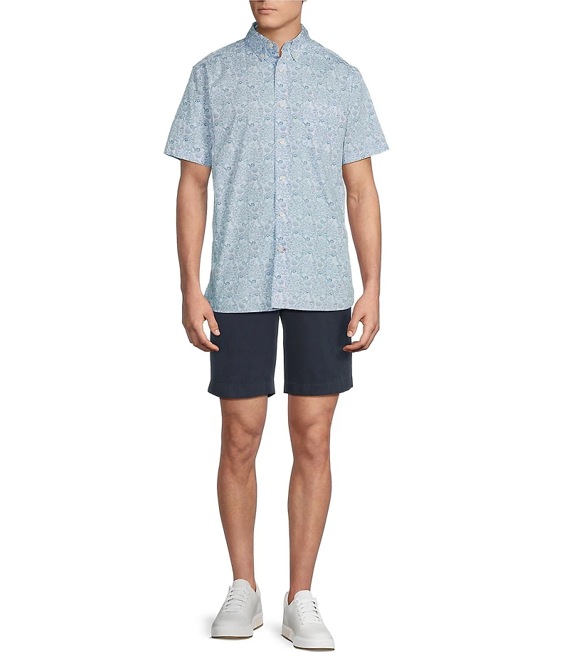 Cremieux Blue Label Supima Poplin Paisley Print Short Sleeve Woven Shirt