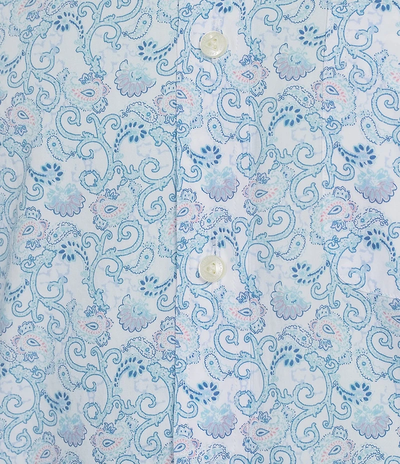 Cremieux Blue Label Supima Poplin Paisley Print Short Sleeve Woven Shirt