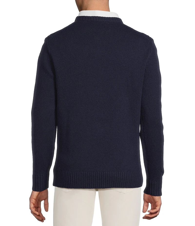 Cremieux Blue Label The South Fork Collection Embroidered Cable Knit Sweater