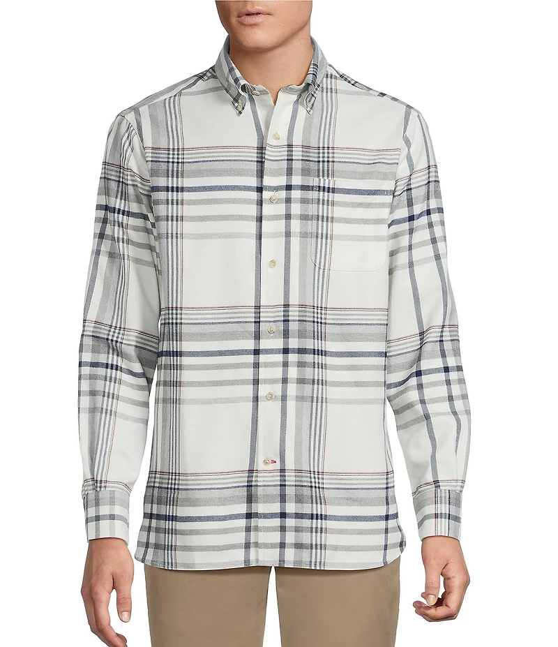 Cremieux Blue Label The South Fork Collection Large Plaid Long Sleeve Woven Shirt