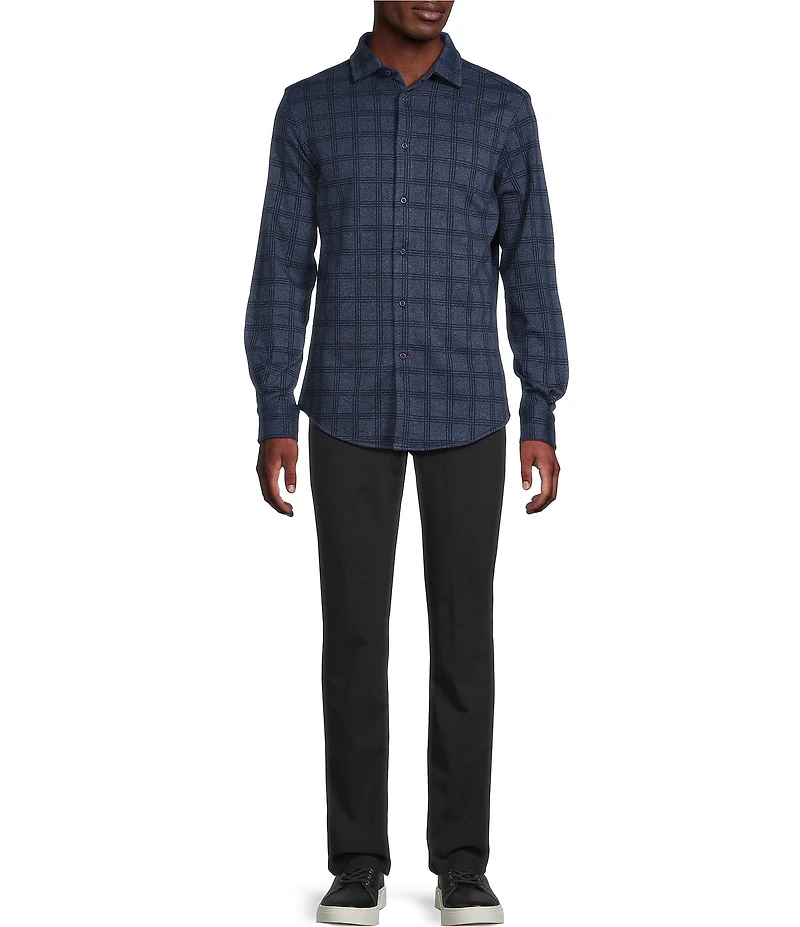 Cremieux Blue Label The South Fork Collection Long Sleeve Patterned Coat Front Knit Shirt