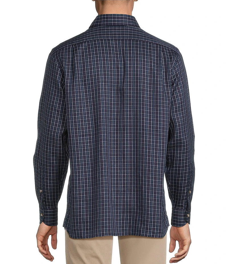 Cremieux Blue Label Thin Line Check Twill Long Sleeve Woven Shirt