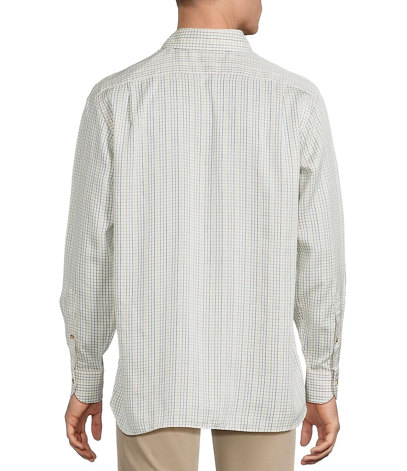 Cremieux Blue Label Thin Line Check Twill Long Sleeve Woven Shirt