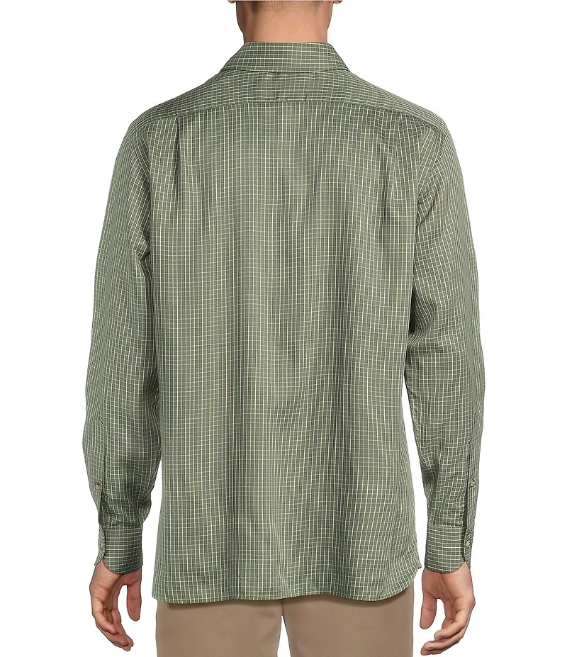 Cremieux Blue Label Thin Line Check Twill Long Sleeve Woven Shirt