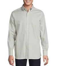 Cremieux Blue Label Tonal Floral Geometric 70s Twill Long Sleeve Woven Shirt