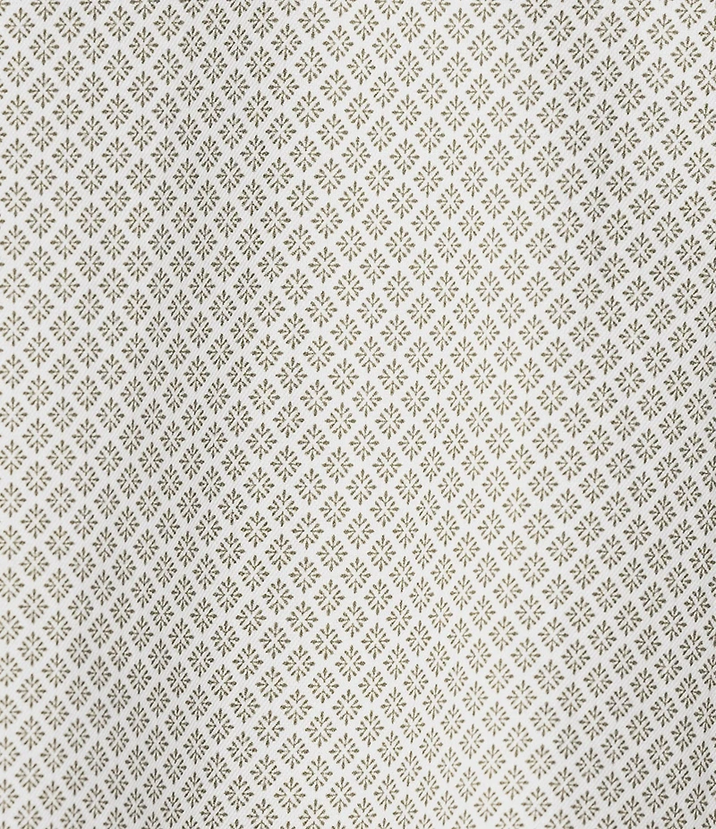 Cremieux Blue Label Tonal Floral Geometric 70s Twill Long Sleeve Woven Shirt