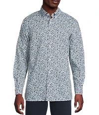 Cremieux Blue Label Tonal Floral Print Long Sleeve Woven Shirt