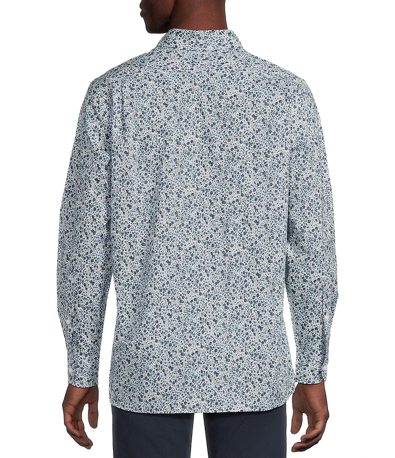 Cremieux Blue Label Tonal Floral Print Long Sleeve Woven Shirt