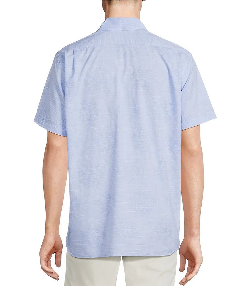 Cremieux Blue Label Tonal Palm Leaf Short Sleeve Woven Shirt