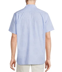 Cremieux Blue Label Tonal Palm Leaf Short Sleeve Woven Shirt