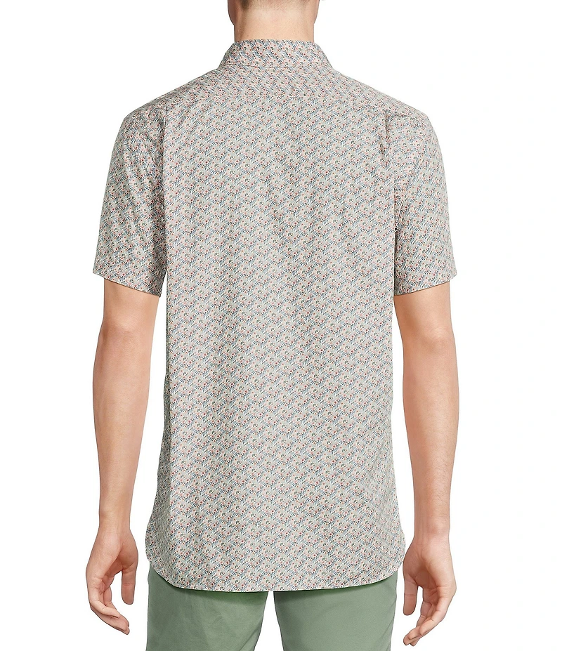 Cremieux Blue Label Tropical Floral Print Short Sleeve Woven Shirt