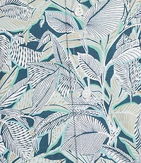 Cremieux Blue Label Tropical Leaf Print Short Sleeve Woven Shirt