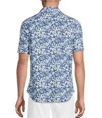 Cremieux Blue Label Tropical Print Seersucker Short Sleeve Button Front Shirt